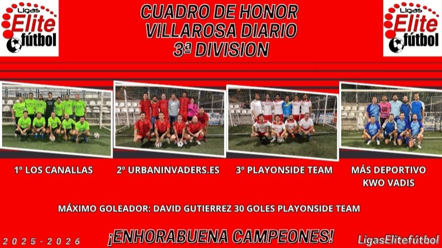 CUADRO DE HONOR. VILLAROSA DIARIO 3ª DIVISION